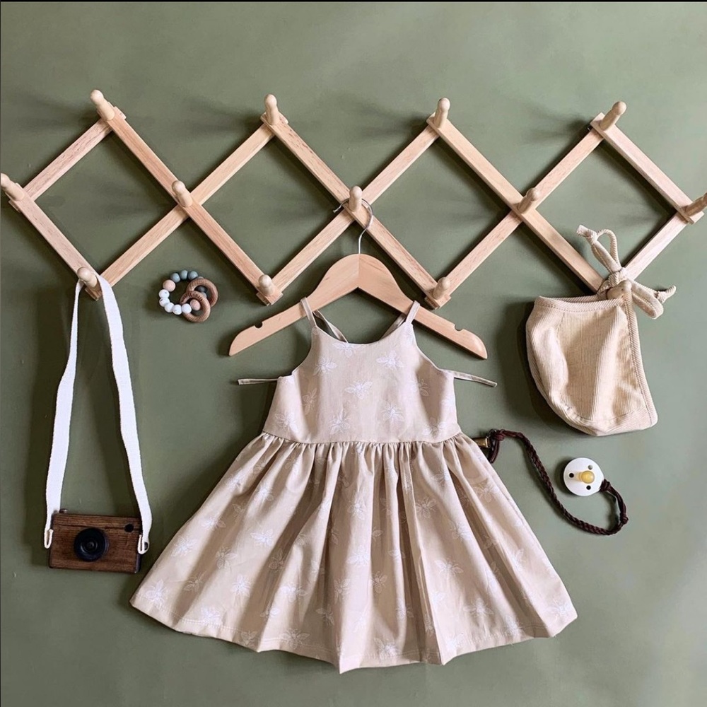 Arrows + Rubies | Collector’s Dress Golden Bees, 12M, Handmade USA